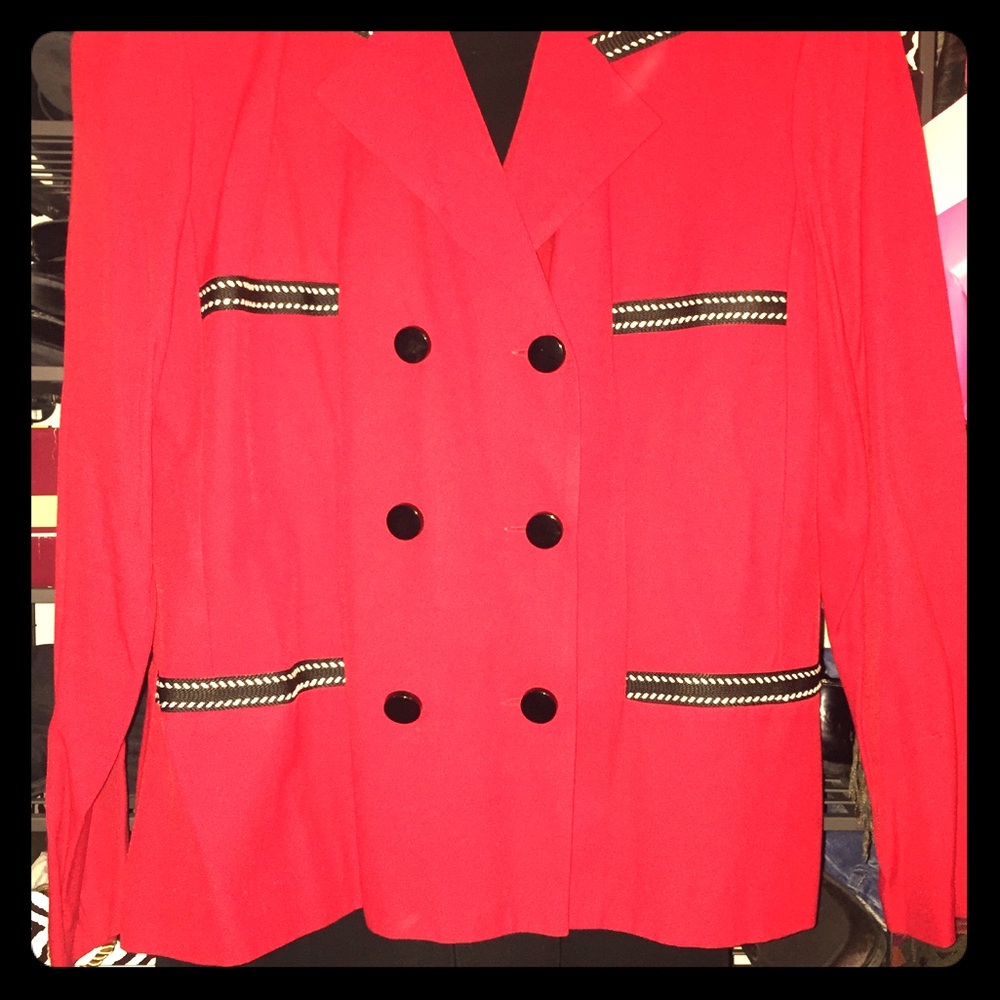 ‼️BOGO‼️ Double-breasted lipstick red & black suit